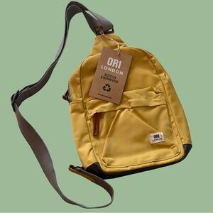 ORI London Sling Bag Crossbody Willesden Bamboo Yellow Nylon Adjustable NEW*
